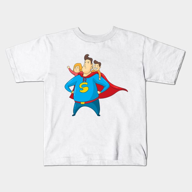Super dad Kids T-Shirt by white.ink